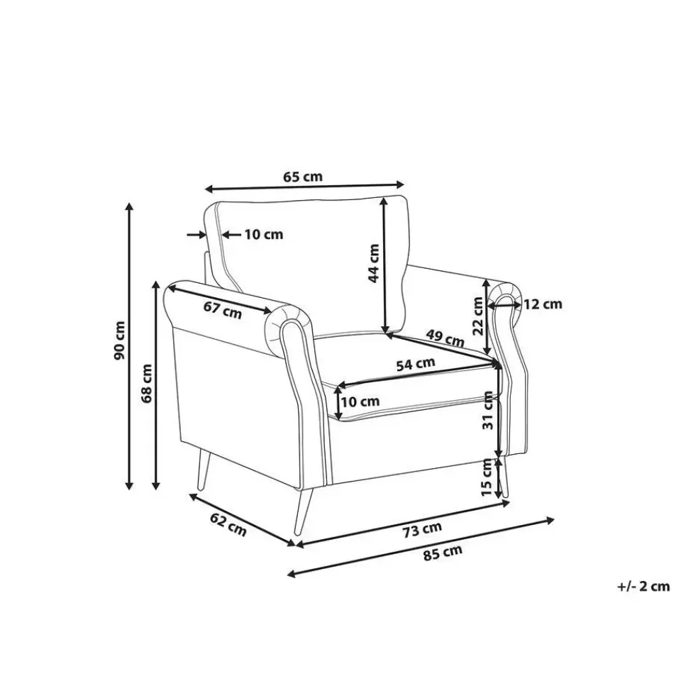 Beliani VIETAS - Fauteuil - Beige - Fluweel Online