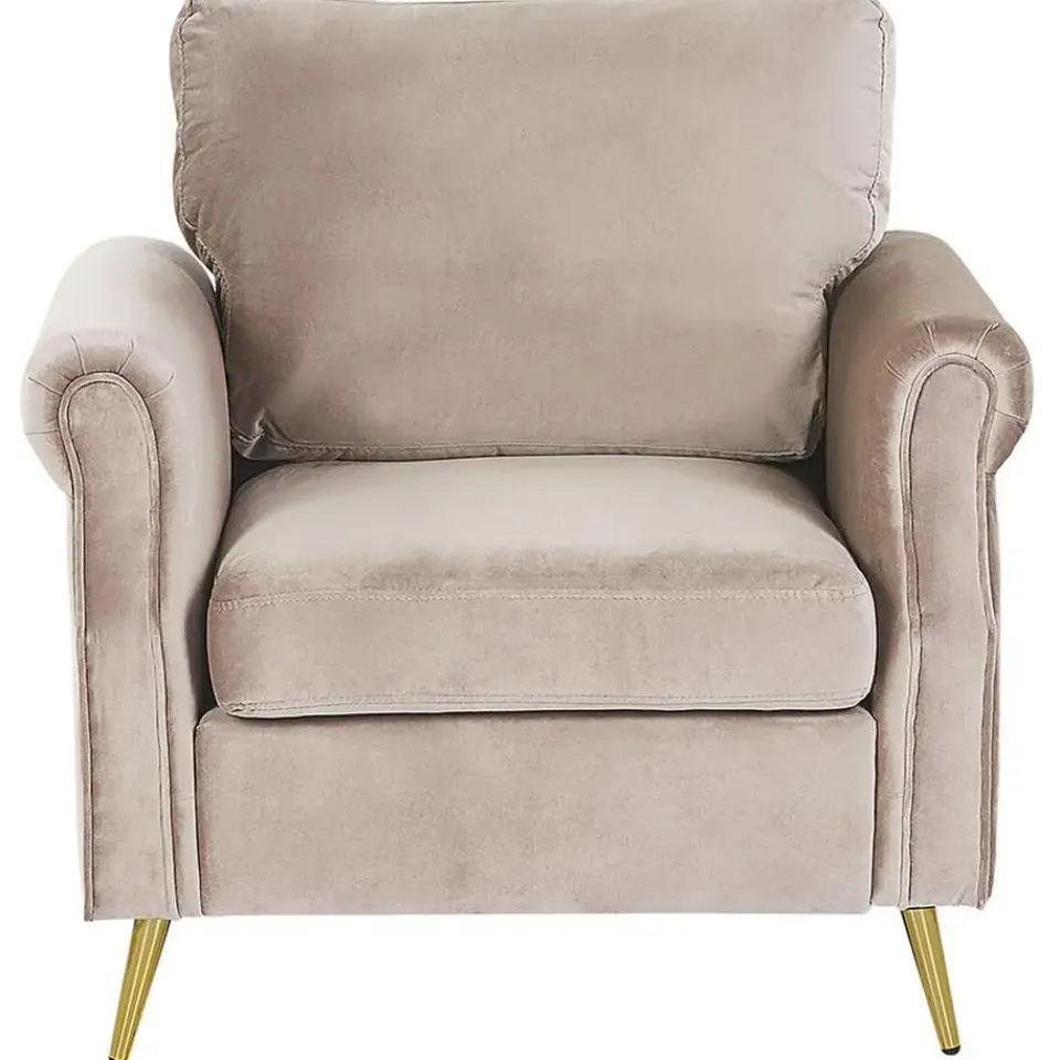 Beliani VIETAS - Fauteuil - Beige - Fluweel Online