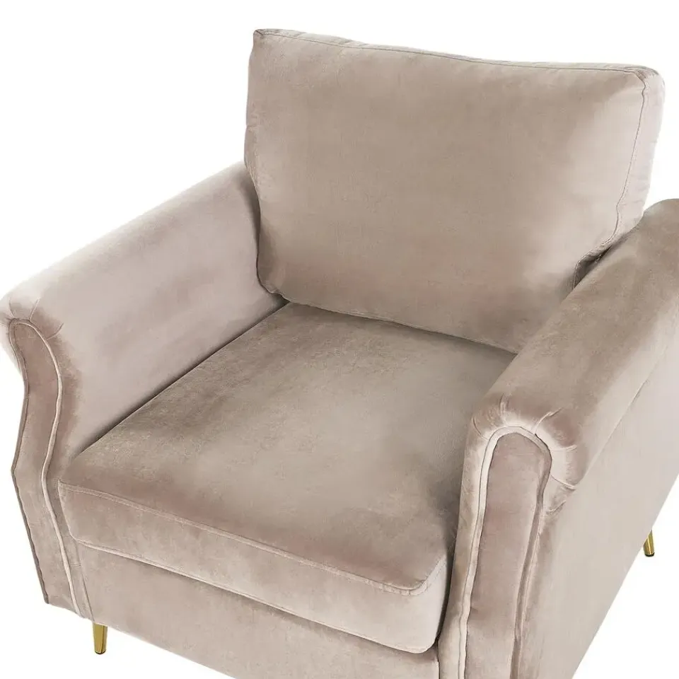 Beliani VIETAS - Fauteuil - Beige - Fluweel Online