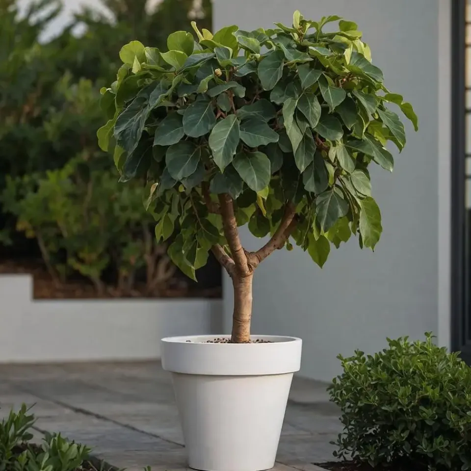 Plant in a Box Vijgenboom - Set van 2 - Ficus Carica - Hoogte 70-90cm - ⌀21cm