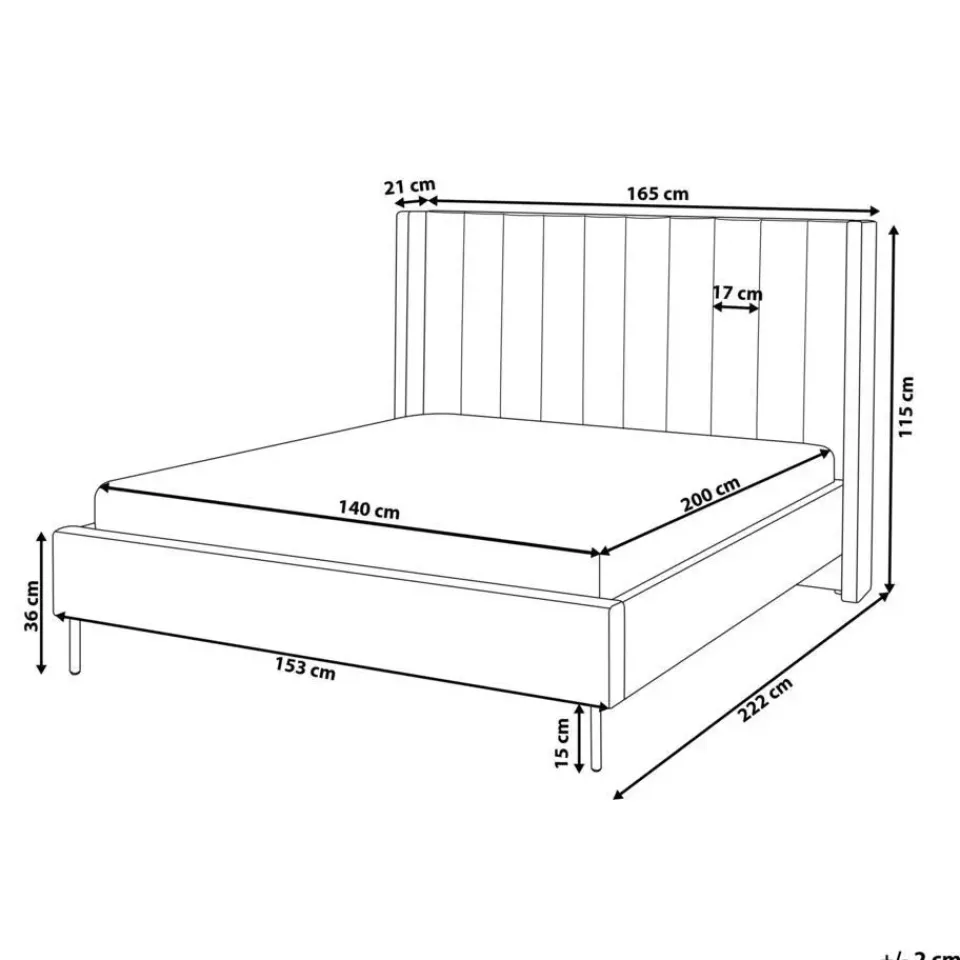 Beliani VILETTE - Tweepersoonsbed - Beige - 140 x 200 cm - Bouclé