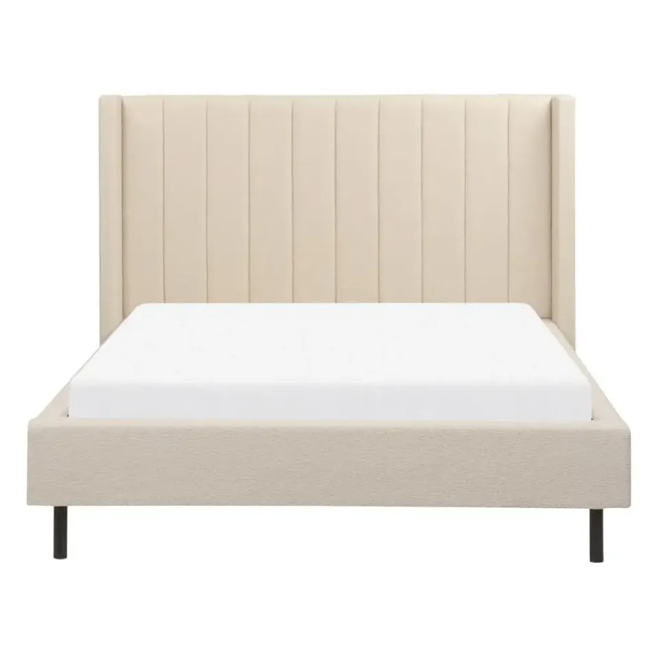 Beliani VILETTE - Tweepersoonsbed - Beige - 140 x 200 cm - Bouclé
