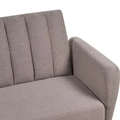 Beliani VIMMERBY - Slaapbank - Lichtbruin - Polyester Discount