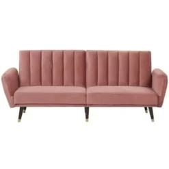 Beliani VIMMERBY - Slaapbank - Roze - Fluweel New