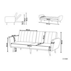 Beliani VIMMERBY - Slaapbank - Roze - Fluweel New