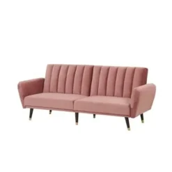 Beliani VIMMERBY - Slaapbank - Roze - Fluweel New