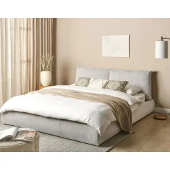 Beliani VINAY - Tweepersoonsbed - Beige - 180 x 200 cm - Corduroy Sale