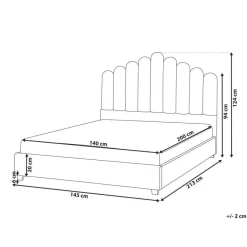 Beliani VINCENNES - Bed - Gebroken wit - 140 x 200 cm - Fluweel Best