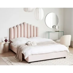 Beliani VINCENNES - Bed - Pastelroze - 140 x 200 cm - Fluweel Best