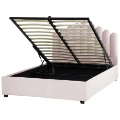 Beliani VINCENNES - Bed met opbergruimte - Roze - 140 x 200 cm - Fluweel
