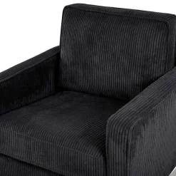 Beliani VIND - Fauteuil - Zwart - Corduroy Discount