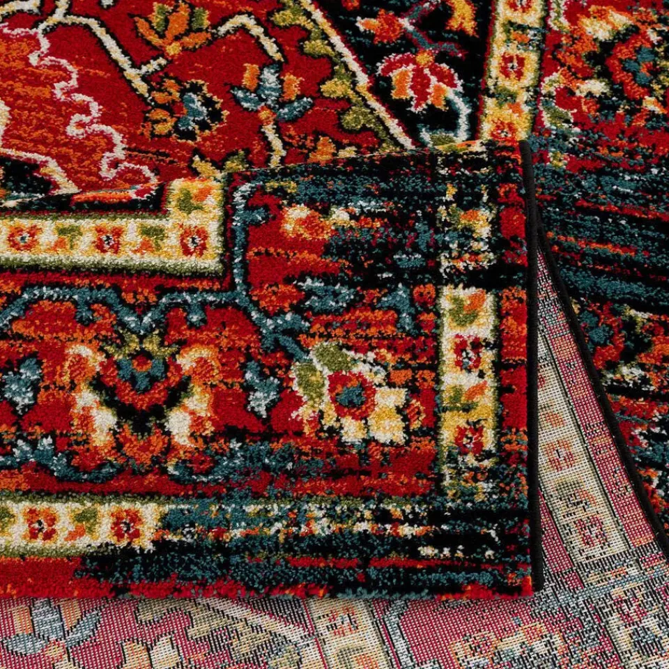 Muratap Vintage Marrakech Vloerkleed Zwart / Multi Laagpolig - 140x200 CM Hot