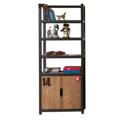 Vipack boekenkast Alex - bruin/zwart - 200x80x40 cm New