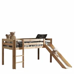 Vipack halfhoogslaper Pino met glijbaan - grenenhout - 90x200 cm Online