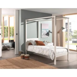 Vipack hemelbed Pino - wit - 207,6x97,3x190,5 cm Clearance
