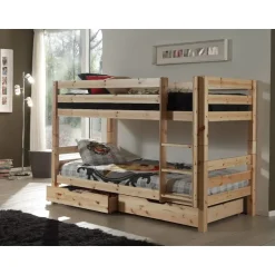 Vipack stapelbed Pino met opberglades - grenenhout - 140x103x208 cm Sale