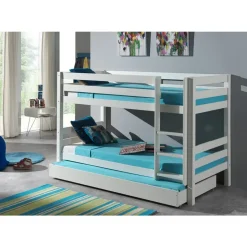 Vipack stapelbed Pino met onderbed - wit - 140x103x208 cm Clearance