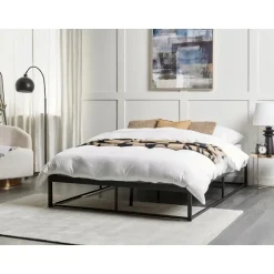 Beliani VIRY - Tweepersoonsbed - Zwart - 140 x 200 cm - Metaal Online
