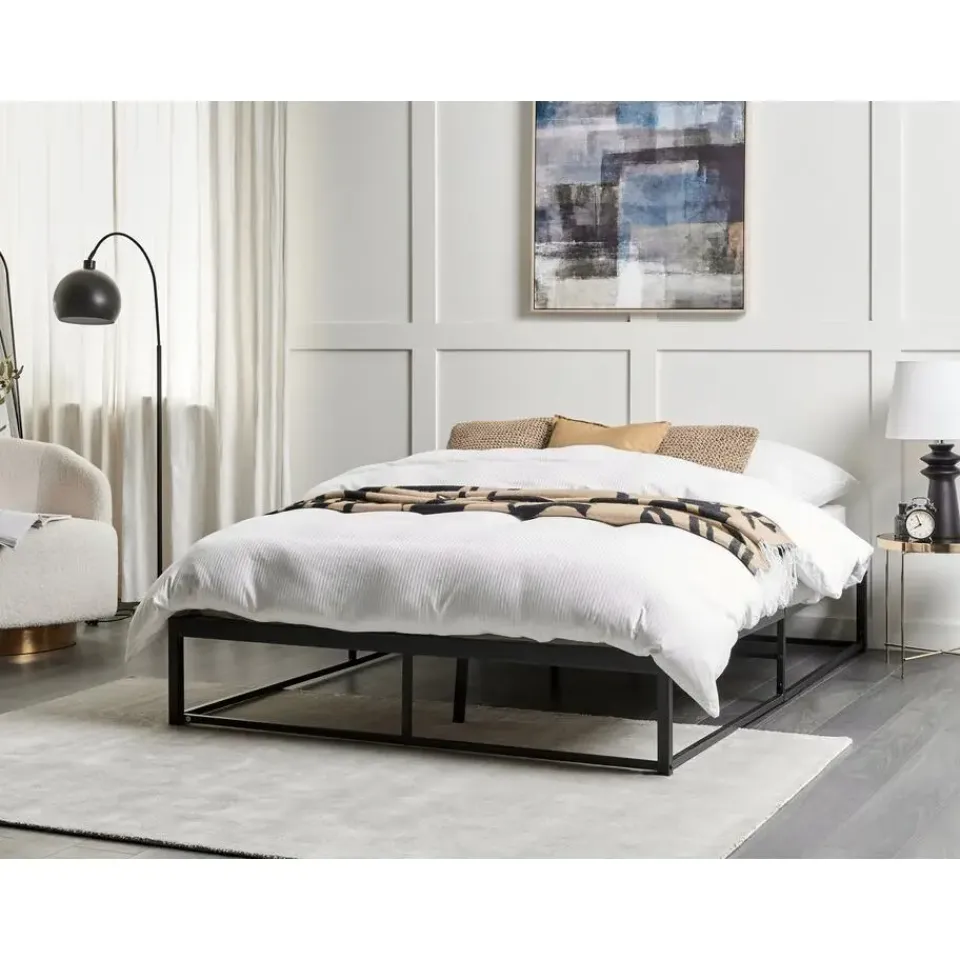 Beliani VIRY - Tweepersoonsbed - Zwart - 140 x 200 cm - Metaal Online