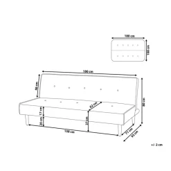 Beliani VISBY - Slaapbank 3-zits - Goudbruin - Polyester Hot