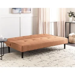 Beliani VISBY - Slaapbank 3-zits - Goudbruin - Polyester Hot