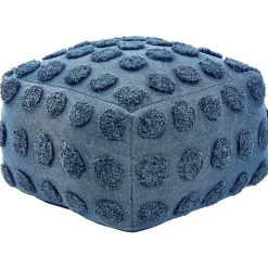 Beliani VISHVI - Poef - Blauw - Katoen Online