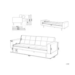 Beliani VISNES - Slaapbank 3-zits - Roze - Fluweel Clearance