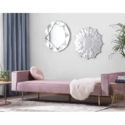 Beliani VISNES - Slaapbank 3-zits - Roze - Fluweel Clearance