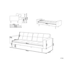 Beliani VISNES - Slaapbank 3-zits - Roze - Fluweel Clearance