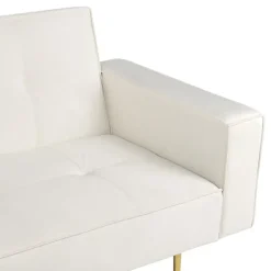 Beliani VISNES - Slaapbank 3-zits - Wit - Fluweel Online