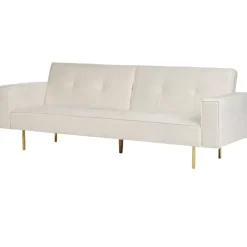 Beliani VISNES - Slaapbank 3-zits - Wit - Fluweel Online