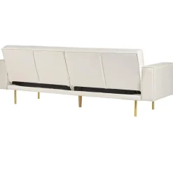 Beliani VISNES - Slaapbank 3-zits - Wit - Fluweel Online