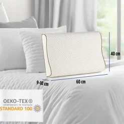 Vitapur Hoofdkussen - Latex hoofdkussen - Verkoelend - 60x40 cm Outlet