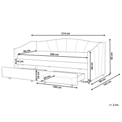 Beliani VITTEL - Bed met opberger - Beige - Polyester Sale