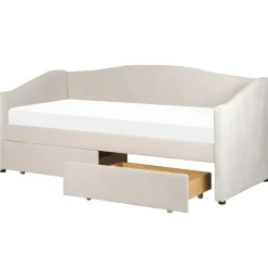 Beliani VITTEL - Bed met opberger - Beige - Polyester Sale