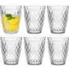 Vivalto Drinkglazen/waterglazen Diamonds - glas - 6x - 250 ml Clearance
