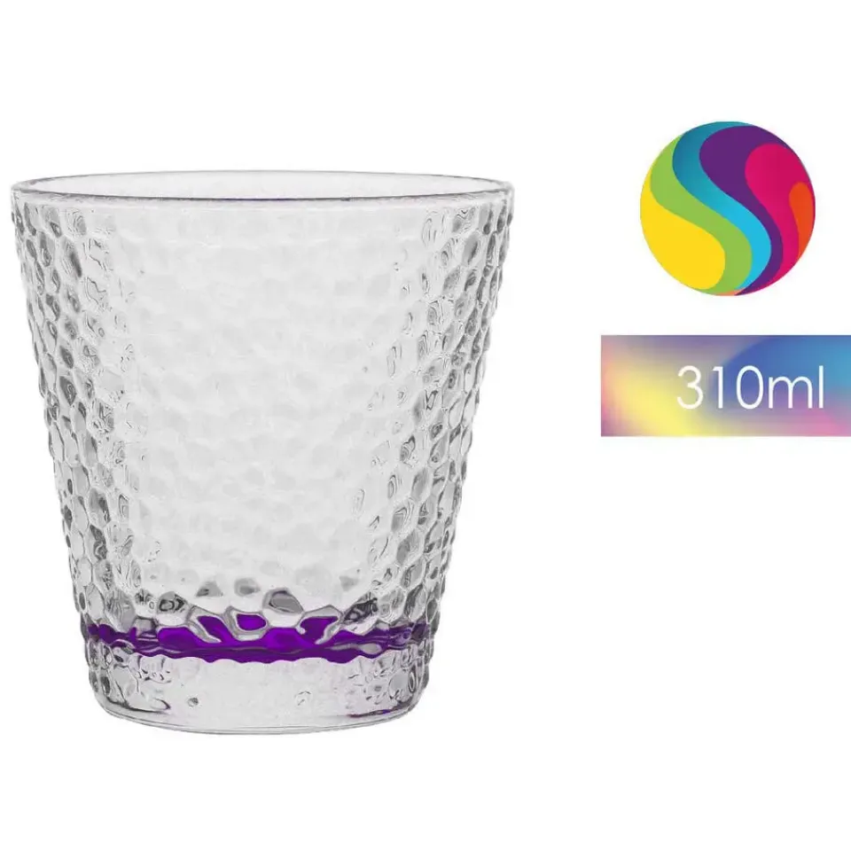 Vivalto Waterglazen/drinkglazen - 6x - kleurenmix - 310 ml - 9 cm New