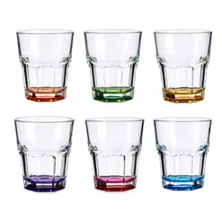 Vivalto Waterglazen/drinkglazen - 6x - mix - 285ml - 9 x 9,5 cm Clearance