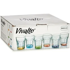 Vivalto Waterglazen/drinkglazen - 6x - mix - 285ml - 9 x 9,5 cm Clearance