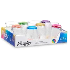 Vivalto Waterglazen/drinkglazen - 12x - mix - 375 ml - 10 cm Discount