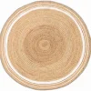Giga Living Vloerkleed Rond - Naturel/Wit - Ø200cm - Vloerkleed Jaipur New