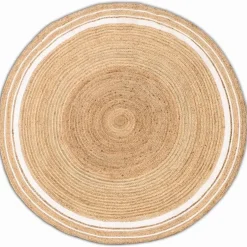 Giga Living Vloerkleed Rond - Naturel/Wit - Ø200cm - Vloerkleed Jaipur New