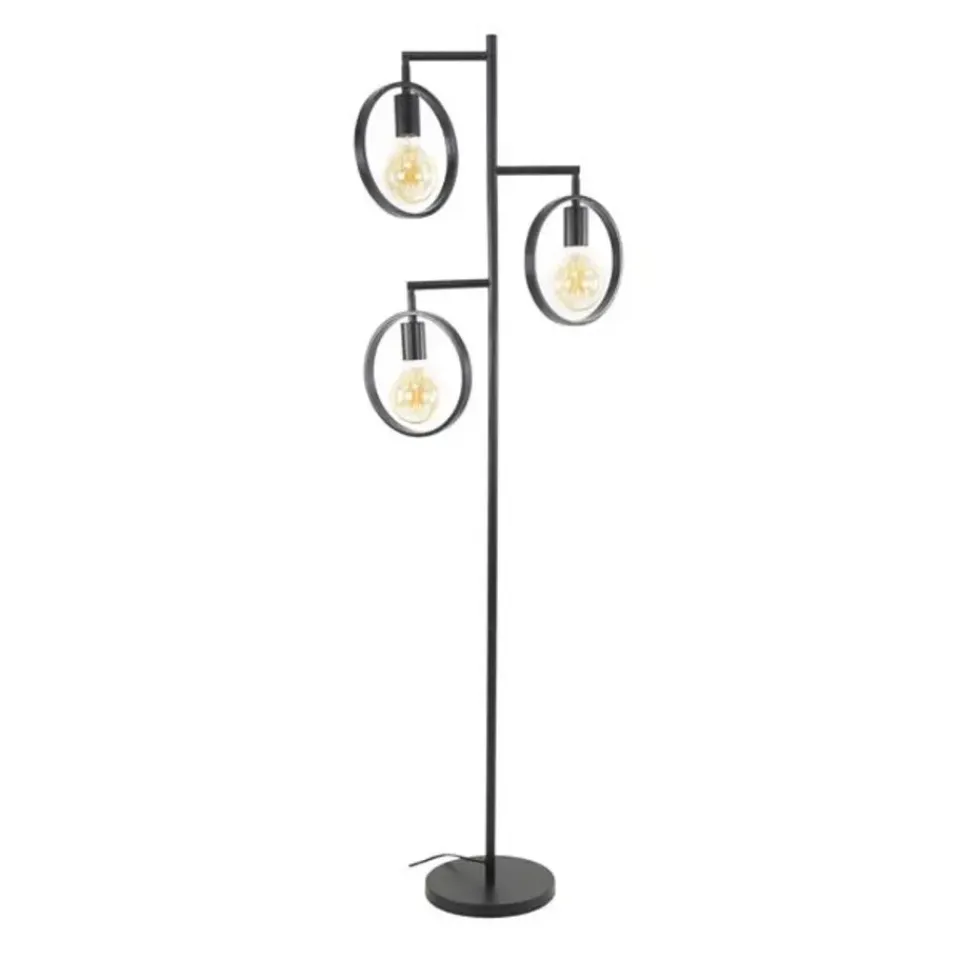 Dimehouse Vloerlamp Fabiola metaal 3-lichts - 155x50x155 cm - Metaal - Grijs Outlet
