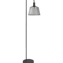 Leen Bakker Vloerlamp Fynn zwart metaal E27 65x36x30 cm Discount