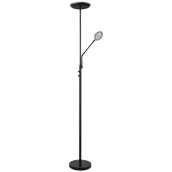 Leen Bakker Vloerlamp Luca LED - zwart metaal/glas - 182xØ36 cm New