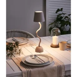 Leen Bakker VOUGA - Tafellamp - Beige - Aluminium/IJzer New