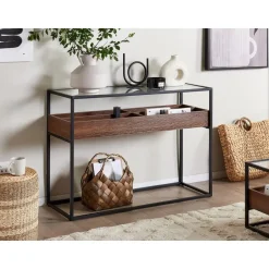 Beliani WACO - Consoletafel - Zwart - Metaal Outlet