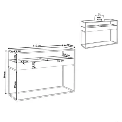 Beliani WACO - Consoletafel - Zwart - Metaal Outlet