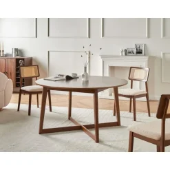 Leen Bakker WAIPORI - Eettafel - Donkere houtkleur - 140 cm - MDF Outlet