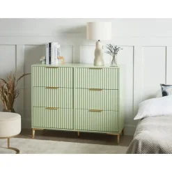 Leen Bakker WALCOTT - Ladekast met 6 lades - Lichtgroen - MDF Sale